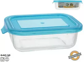 Stačiakampė stiklinė pietų dėžutė 640 ml, 5,5 x 19,5 x 13 cm, KITCHEN&GO