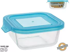 Kvadratinė stiklinė pietų dėžutė 520 ml, 5,5 x 15 x 13,7 cm, KITCHEN&GO