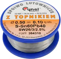 Toya Sa Poland Lydmetalio viela Ø 0,50mm. 100g. su fliusu (76800)