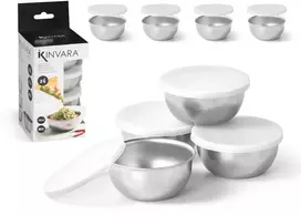 Dubenėlių rinkinys su dangčiais, 3 vnt., 130 ml, 21.5×9×9 cm, 11523, Kinvara