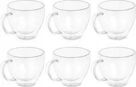 Kinvara Vivalto Dvigubų sienelių termo stiklinių kavai arba arbatai rinkinys, 6 puodeliai, 140 ml