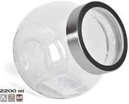 Stiklinis laikymo indas 2200 ml, 17x13x18 cm, KITCHEN&GO