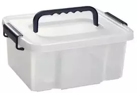 Uzglabāšanas kaste ar vāku Plast Team, 11.5 l, caurspīdīga/melna, 37.5 x 28.5 x 16.8 cm