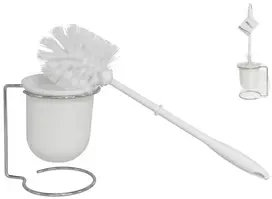 Tualeto šepečio laikiklis su šepečiu, baltas, 10.00 x 12.00 x 39.00, BATH&GO