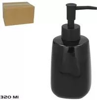 Gerimport Juodas keraminis muilo dozatorius 320 ml 7,00 x 7,00 x 16,50 BATH&GO