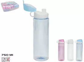 Gertuvė Skaidrus plastikinis butelis su vandens vonelėmis 750 ml 3 spalvų 7,5x6,5x20 cm Summer Enjoy