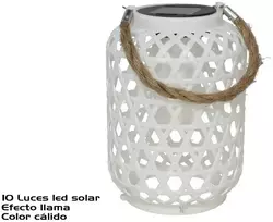 Garden4You Laterna su saulės baterijomis, 10 LED šviestuvų, balta, 15.00 x 15.00 x 21.50 GARDEN ENJOY