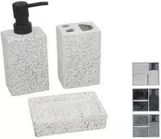 Bathgo „Mediclinics Rinkinys“ keraminis vonios kambario muilo dozatorius ir dantų šepetėlio laikiklis 6,00 x 7,50 x 16,50