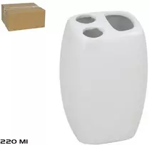 „Cookini“ keraminis dantų šepetėlio laikiklis, 220 ml, balta, 5,00 x 6,00 x 11,00, BATH&GO