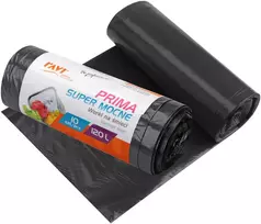 PRIMA LDPE šiukšlių maišai 120 l, 70 x 110 cm, 10 vnt., juodi, 18.5 x 7 x 7, 10717, Simple Solution