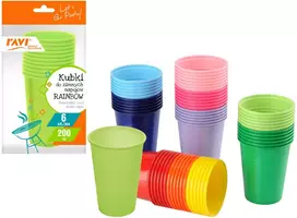 Simple Solution RAINBOW vienkartiniai puodeliai šaltiems gėrimams, 200 ml, 6 vnt., 14 x 6.5 x 24, 31350, Simple Solu