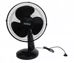Rosberg Stalinis ventiliatorius, 30 W, 30 cm, 3 greičių pasirinkimai, reguliuojamo pakreipimo galvutė, juoda