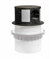 Plastrol Baldinis lizdas Įmontuojamas, 3 Schuko kištukiniai lizdai, 1x USB-A lizdas, 1x USB-C lizdas