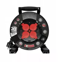 KEL Būgninis ilgintuvas extrem line, 4x2p+su, ip44, 16a, h07bq-f, 3×1,5, 20m, juoda