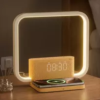 blonbar naktinė LED lempa su žadintuvu, Qi 10 W belaidžiu įkrovimu ir pritemdymu AJ310
