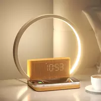 blonbar naktinė LED lempa su žadintuvu, 10 W Qi įkrovimu, AJ310