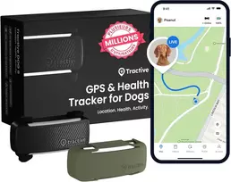 Tractive GPS antkaklis šunims su sveikatos stebėjimu, IP68, iki 14 d. veikimo