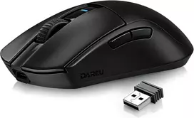 DAREU belaidė žaidimų pelė su PixArt PAW3395 jutikliu, 26 000 DPI, 60 g A950GM-BK