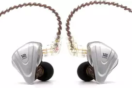 KZ į ausis įdedamos laidinės hibridinės HiFi ausinės su mikrofonu 5BA+1DD ZSX