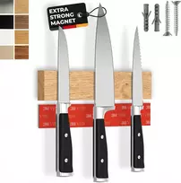 Cucino magnetinė peilių juosta iš ąžuolo, 25 cm, su 3M tvirtinimo juosta, Messerleiste_oak_25cm