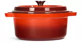 Sahara Ketaus puodas 6L, raudonas, su dangčiu, emaliuotas