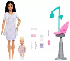 Mattel Lėlė Barbie dantistė brunetė rinkinys 2