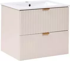 Beliani Pakabinama vonios kambario spintelė su praustuvu TOTORANI 60 cm, smėlio spalvos