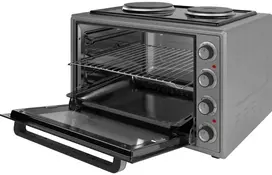 Elektrinė krosnelė Elektrinė orkaitė su kaitlentėmis, 70L, 2000W, kaitlentės 1000+1500W, pilka, 70552, ELITE