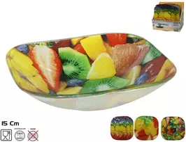 Kvadratinis stiklinis dubuo, 3 dizainai, 4 x 15 x 15 cm, KITCHEN&GO