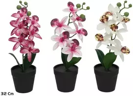 Dirbtinė orchidėja vazone 32 cm, 8,5x8,5x28 cm, LITO