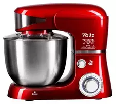 Plakiklis Oliver Voltz Planetarinis maišytuvas, 1600 W, 5 l, nerūdijantis plienas, 6 greičiai + pulsavimas, LED, raudonas,