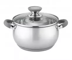 Puodas su dangčiu Oliver Voltz 5V1210N26G, Ø26 cm / 7,7 L, pilkos rankenos, nerūdijantis plienas