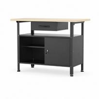 Profesionalus darbastalis su 2 spintelėmis ir 30 mm mediniu stalviršiu, 1200 x 600 x 850 mm