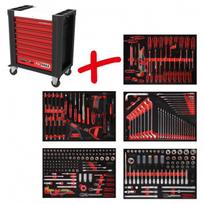 Įrankių vežimėlio komplektas Performanceplus P10 su 299 įrankiais, 5 stalčių KS Tools