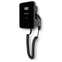 V2C Trydan PRO versijakrovimo stotelė 22kW su ekranu, 3 fazių, Type 2 spiralinis kabelis (5m), dinaminis balansavimas