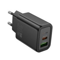 Įkroviklis Hoco N63 30W GaN USB-C/USB-A juodas