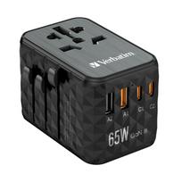 Verbatim UTA-05 GaN III Universal  Travel Adapter with 2x USB-C