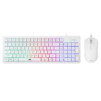 Baracuda Orca wired keyboard and mouse set white