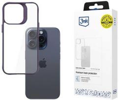 3MK Satin Armor Case for Apple iPhone 15 Pro, Purple-Transparent