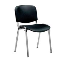 Konferencinė kėdė STANDARD, juoda eko oda, chromuotas rėmas