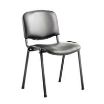 Konferencinė kėdė STANDARD, juoda eko oda, juodas rėmas