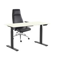 Ergostock rinkinys: reguliuojamo aukščio stalas Prestige Line 160 cm x 80 cm ir biuro kėdė Modo Chrome Black