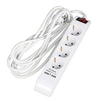 Ilgintuvas su 4 lizdais ir 2 USB jungtimis, 3 m