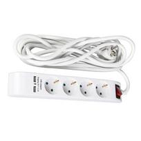 Ilgintuvas su 4 lizdais ir 2 USB, 5 m