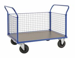 Platforminis vežimėlis su tinkliniu bortu KONGAMEK 2342B 1166 x 700mm 500 kg su stabdžiais
