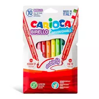 Flomasteriai CARIOCA BIRELLO, dvipusiai, 10 spalvų, vnt.