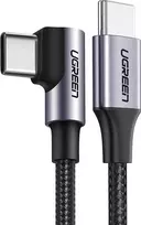 USB-C į USB-C kabelis Ugreen US255, 3 m, 60 W, kampuotas (juodos spalvos)