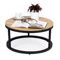 Kavos staliukas ModernHome, ruda sp./juoda sp., 60 cm x 60 cm x 31.5 cm