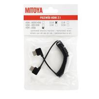 HDMI Laidas - Micro HDMI Spiralinis 50cm 48Gbps 8K 60Hz 4K 120Hz
