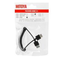 HDMI Laidas - HDMI Laidas 50cm Spiralinis HDMI į Micro HDMI 8K 60Hz 4K 120Hz